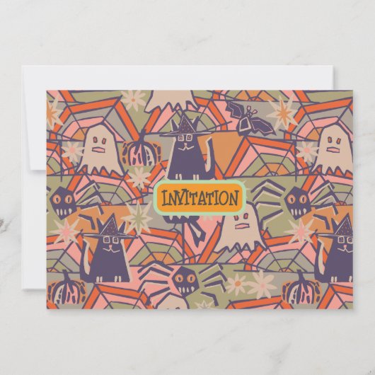 Retro Halloween Kaart (Achterkant)