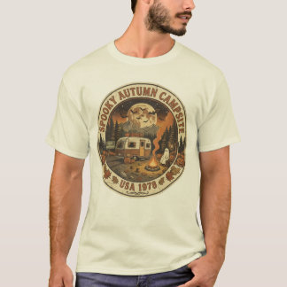 Retro Halloween Kampeerclub Nostalgisch 1970s Grie T-shirt