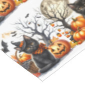 Retro Halloween Kat en Pompoen Tafelkleed (Gekanteld)