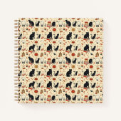 Retro Halloween katten en magie Notitieboek (Voorkant)