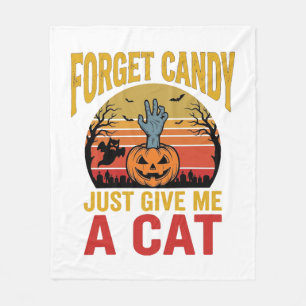 Retro Halloween Kattenliefhebber Grappige Snoepshi Fleece Deken