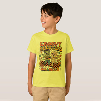 Retro Halloween kinder T-shirt , Groovy Monsters