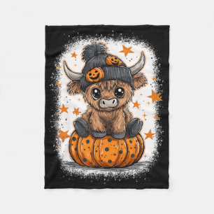 Retro Halloween Koe Pompoen Herfst Koe Thanksgivin Fleece Deken