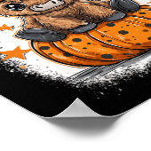 Retro Halloween Koe Pompoen Herfst Koe Thanksgivin Poster (Hoek)