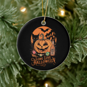Retro Halloween Lang leve Herfst Griezelig Seizoen Keramisch Ornament
