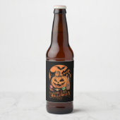 Retro Halloween Lang Leven Herfst Spooky Seizoen Bier Etiket (Voorkant)