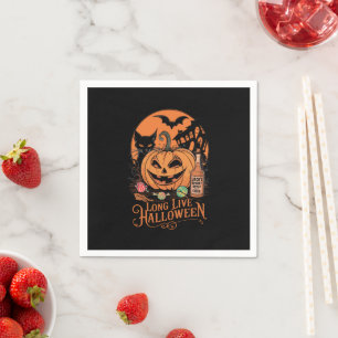 Retro Halloween Lang Leven Herfst Spooky Seizoen Servet
