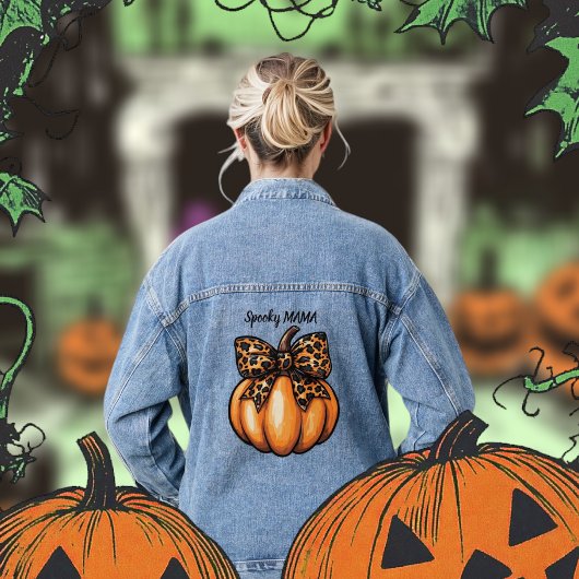 Retro Halloween Leopart Citrouille Bow Coquette