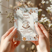 Retro Halloween Little Boo Raffle Diapper Informatiekaartje