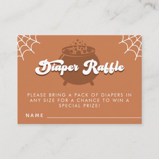 Retro Halloween Luier Raffle Insert Informatiekaartje (Voorkant)