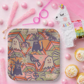 Retro Halloween Papieren Bordje (Feest)