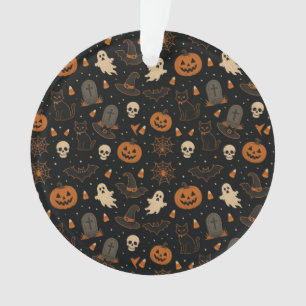 Retro Halloween-patroon acryl ornament