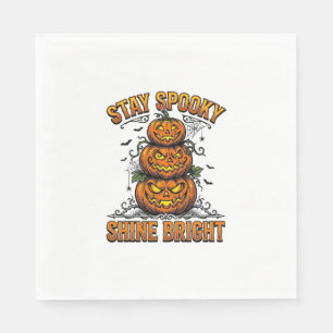 Retro Halloween Pompoen Griezelig Helder Shirt Des Servet