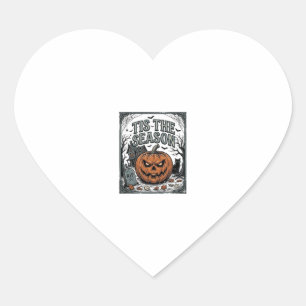 Retro Halloween Pompoen Kat Tis The Season T-shirt Hart Sticker