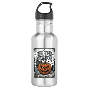 Retro Halloween Pompoen Kat Tis The Season T-shirt Waterfles