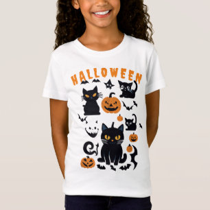 Retro Halloween Pompoenen, Vliegende Vleermuizen,  T-shirt