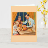 Retro Halloween pompoensnijden met papa Kaart (Gele Bloem)