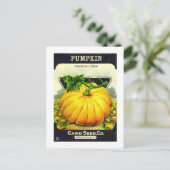 Retro  Halloween pompoenzaadpakket Briefkaart (Staand voorkant)