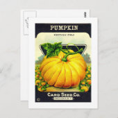 Retro  Halloween pompoenzaadpakket Briefkaart (Voorkant / Achterkant)