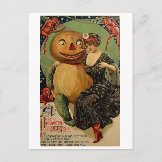 Retro  Halloween Pumpkin Hug Briefkaart (Voorkant)