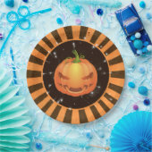 Retro Halloween Rays, Jack o'lantern Papieren Bordje (Feest)