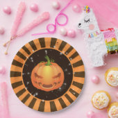 Retro Halloween Rays, Jack o'lantern Papieren Bordje (Feest)