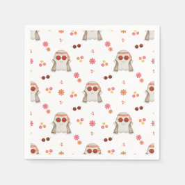 Retro Halloween Schattigee Kinder Floral Ghost Servet