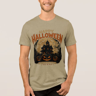 Retro Halloween Schedel Griezelenhuis T-shirt