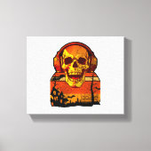 Retro Halloween schedel Sticker Canvas Afdruk (Voorkant)