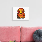 Retro Halloween schedel Sticker Canvas Afdruk (Insitu (Woonkamer))