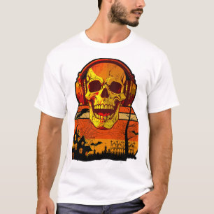 Retro Halloween Schedel Sticker T-shirt