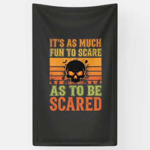 Retro Halloween Schrik Schedel Design_1 Spandoek