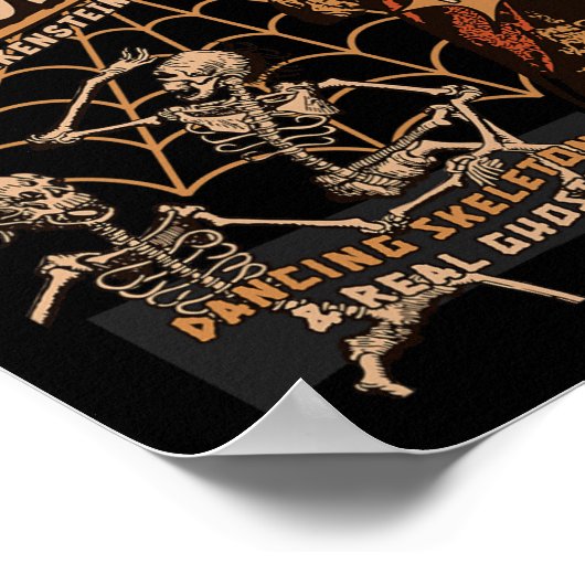 Retro Halloween Skeleton Horror Monster Midnight S Poster (Hoek)