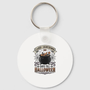 Retro Halloween Snoep Countdown Shirt Ontwerp_1 Sleutelhanger