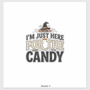 Retro Halloween Snoep Heksenhoed Shirt Ontwerp_1 Sticker