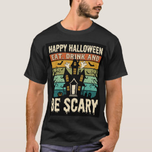 Retro Halloween Spokenhuis Wees eng T-shirt