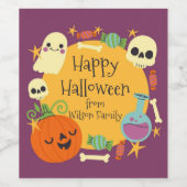 Retro Halloween Spooky Wijn Etiket (Enkel label)