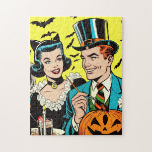 Retro Halloween strips Legpuzzel
