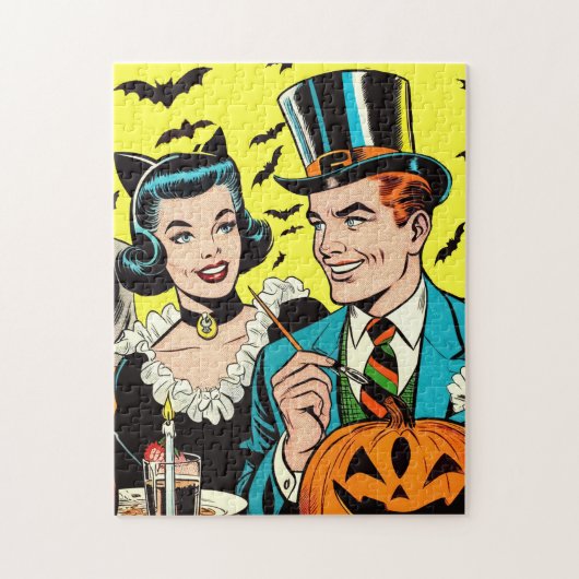 Retro Halloween strips Legpuzzel (Verticaal)