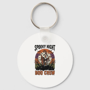 Retro Halloween T-shirt Boo Night Geheime Huis Ar Sleutelhanger