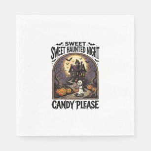 Retro Halloween T-shirt Candy Night Spoken Huis_ Servet