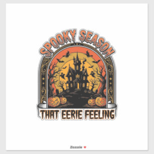 Retro Halloween T-shirt Griezelig Seizoen Gevoel D Sticker