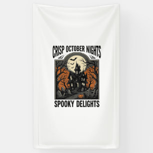 Retro Halloween T-shirt met Griezelnacht in Oktobe Spandoek