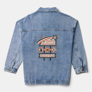 Retro Halloween Teken – Trick or treat Denim Jacket