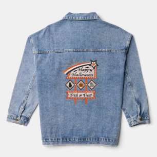 Retro Halloween Teken – Trick or treat Denim Jacket