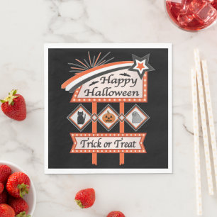 Retro Halloween Teken – Trick or treat Servet