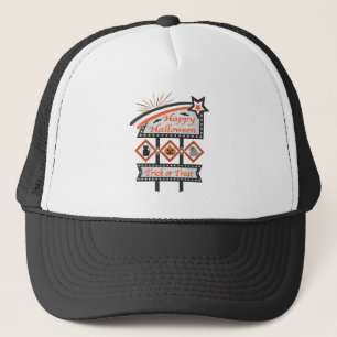 Retro Halloween Teken – Trick or treat Trucker Pet