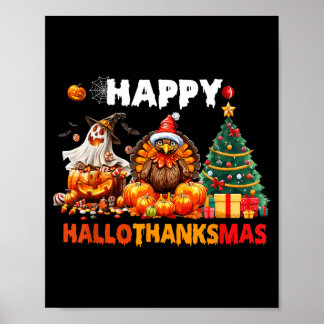 Retro Halloween Thanksgiving Kerstmis Gelukkig Poster
