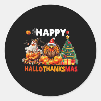 Retro Halloween Thanksgiving Kerstmis Gelukkig Ronde Sticker