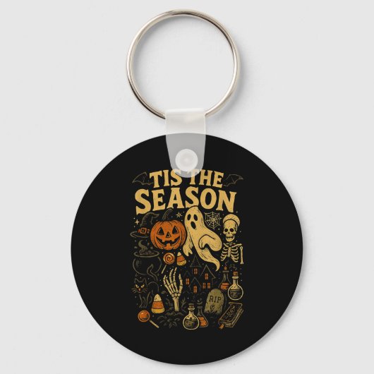 Retro Halloween Tis' The Season Sleutelhanger (Voorkant)